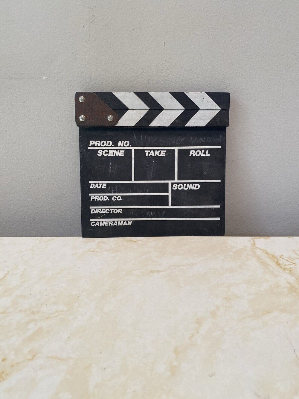 Vintage Walt Disney Movie Clapboard Wooden Director Decor 7.75 x 8